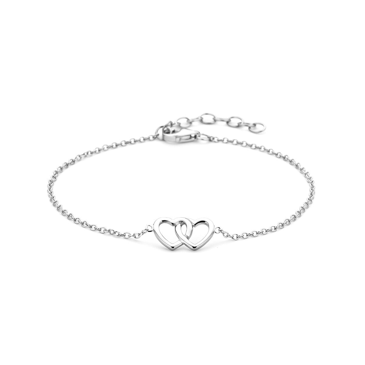 Zilver Gerhodineerd Armband Hart 15,5 + 2,5 Cm 1318911 - PansiteNederland.nl