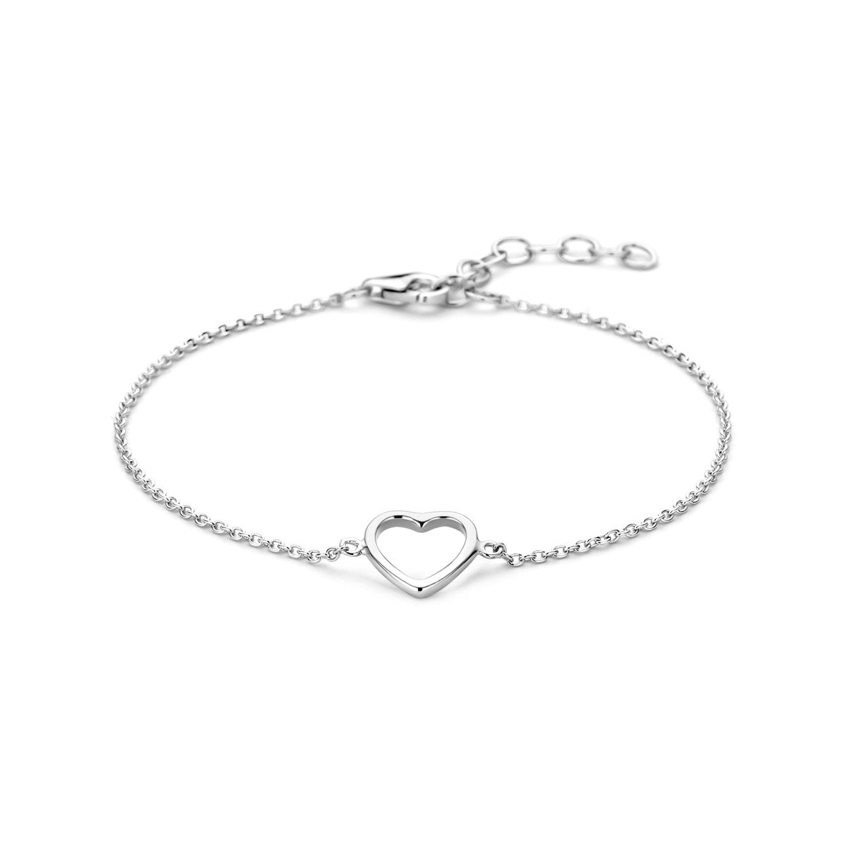 Zilver Gerhodineerd Armband Open Hart 1324379 - PansiteNederland.nl