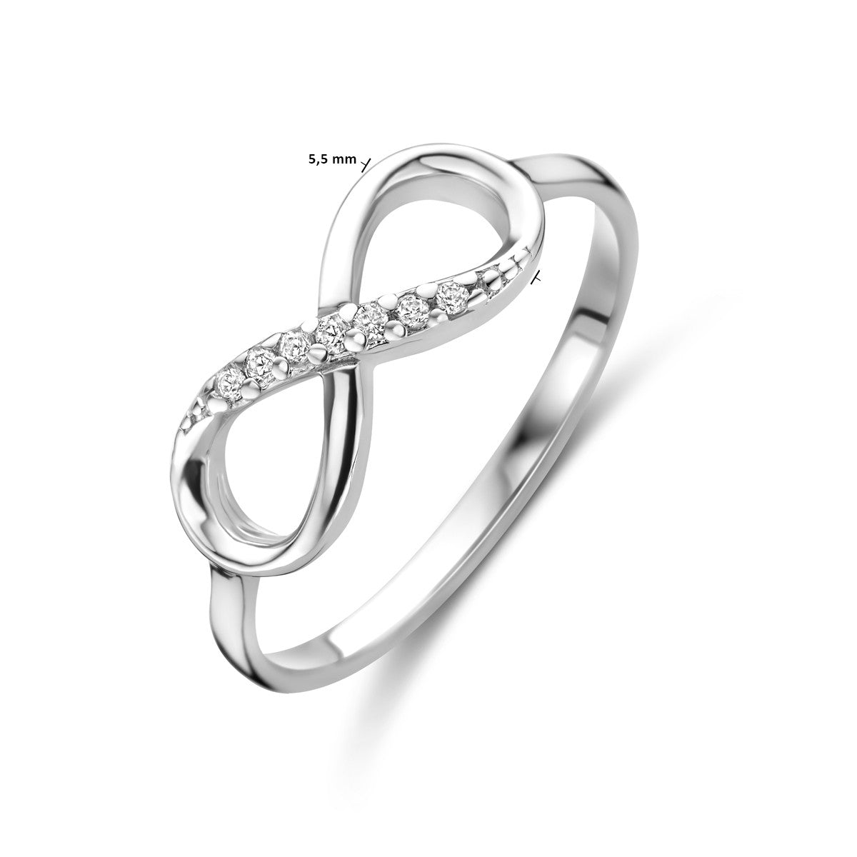 Gerhodineerd Zilver Ring Infinity Met Zirkonia 1319238 - PansiteNederland.nl