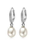 Zilver Gerhodineerd Oorhangers Parel En Zirkonia Brisur Haak 1319037 - PansiteNederland.nl