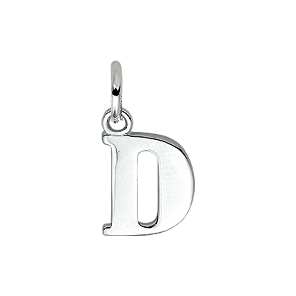 Hanger letter D 12,6 mm zilver #Letter_D
