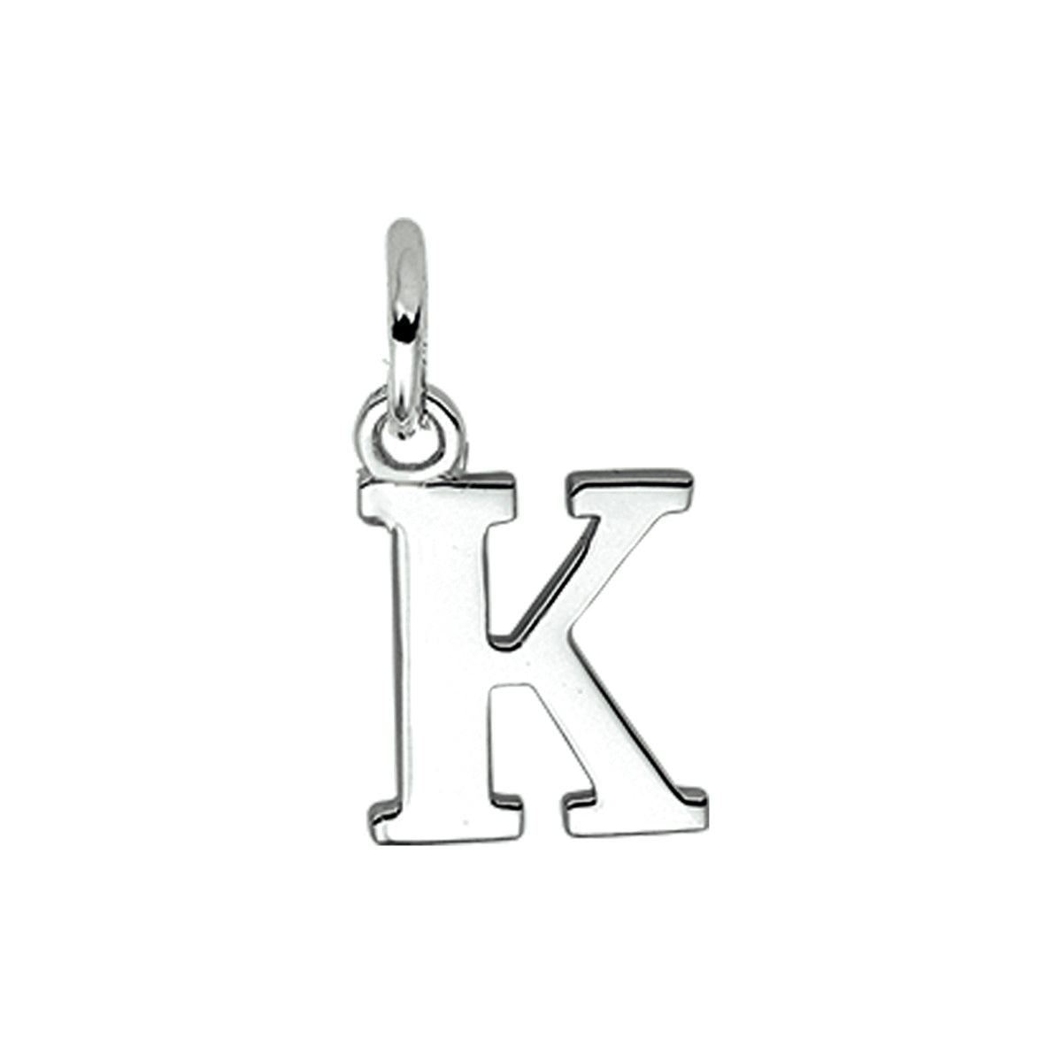 Hanger letter K 12,5 mm zilver #Letter_K