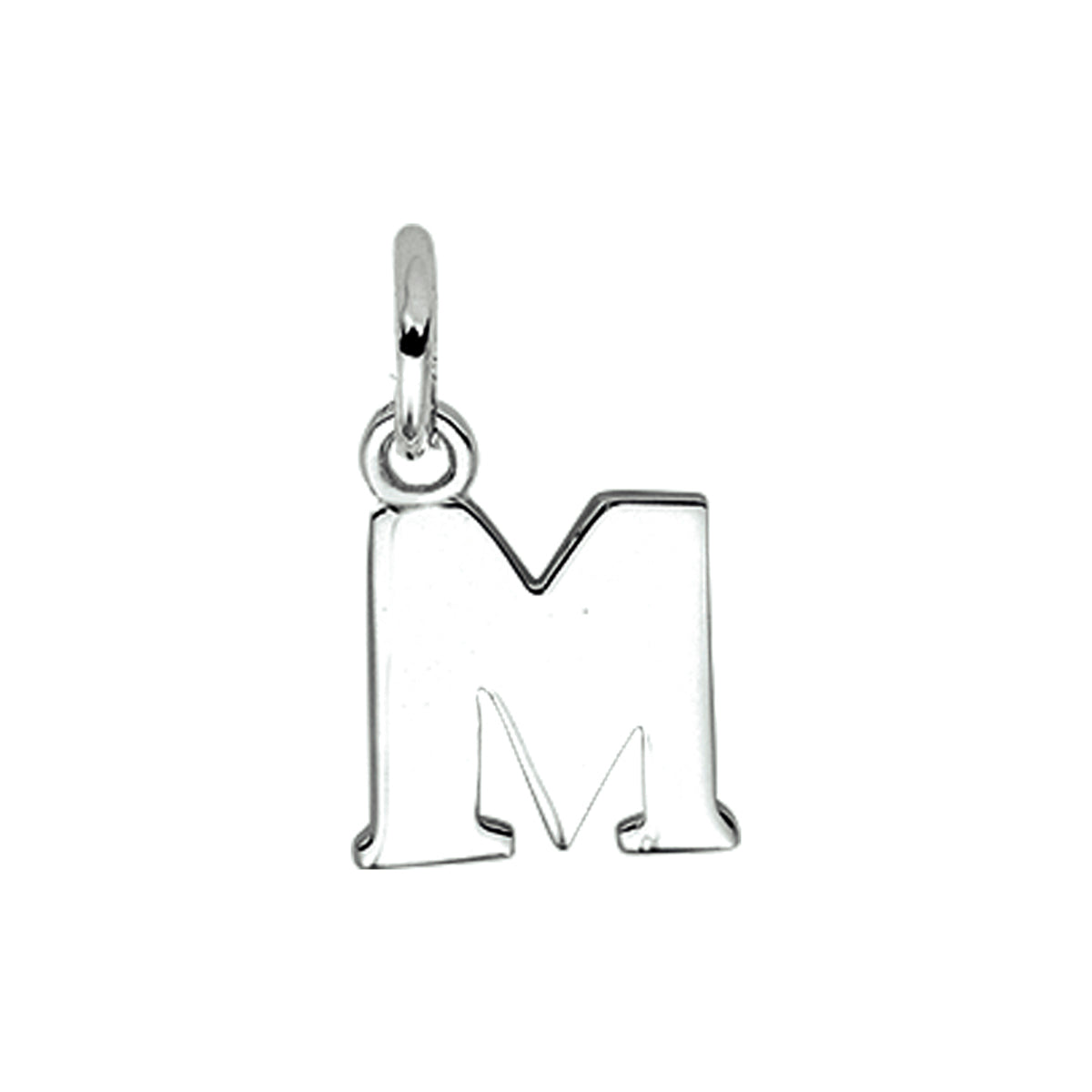 Hanger letter M 12,3 mm zilver #Letter_M