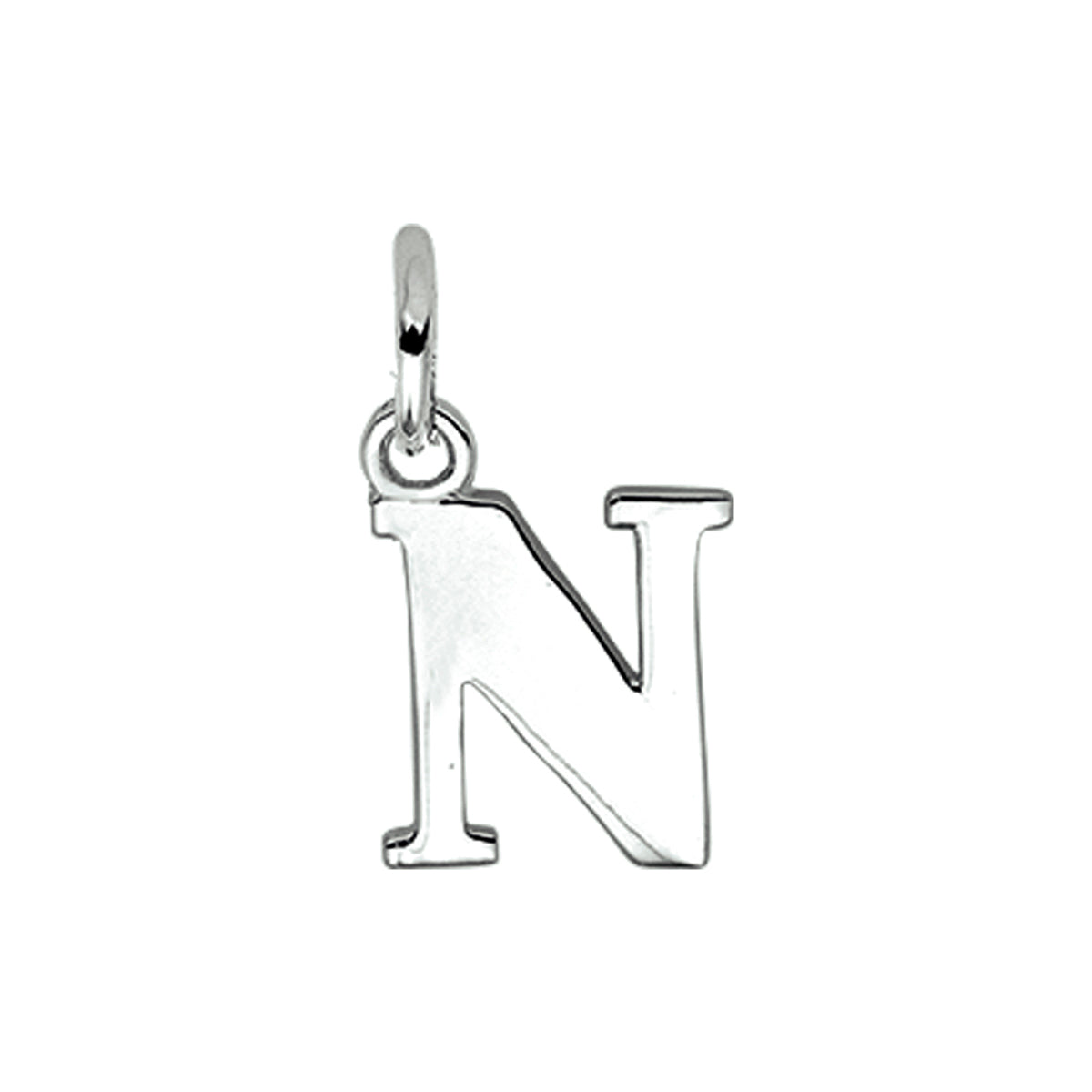 Hanger letter N 12,5 mm zilver #Letter_N