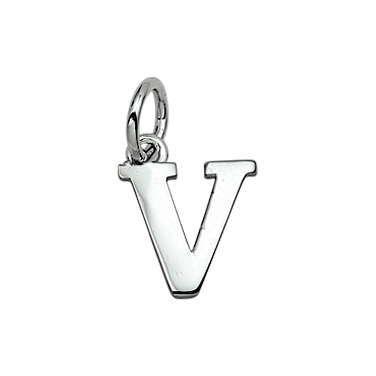Hanger letter V 12,7 mm zilver #Letter_V
