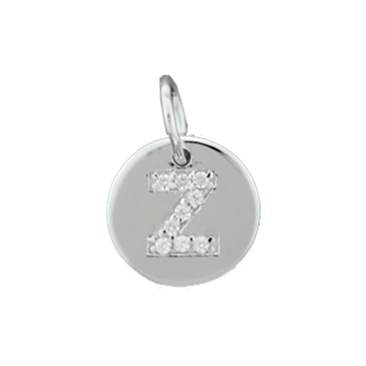 Hanger rondje letter Z zirkonia zilver #Letter_Z