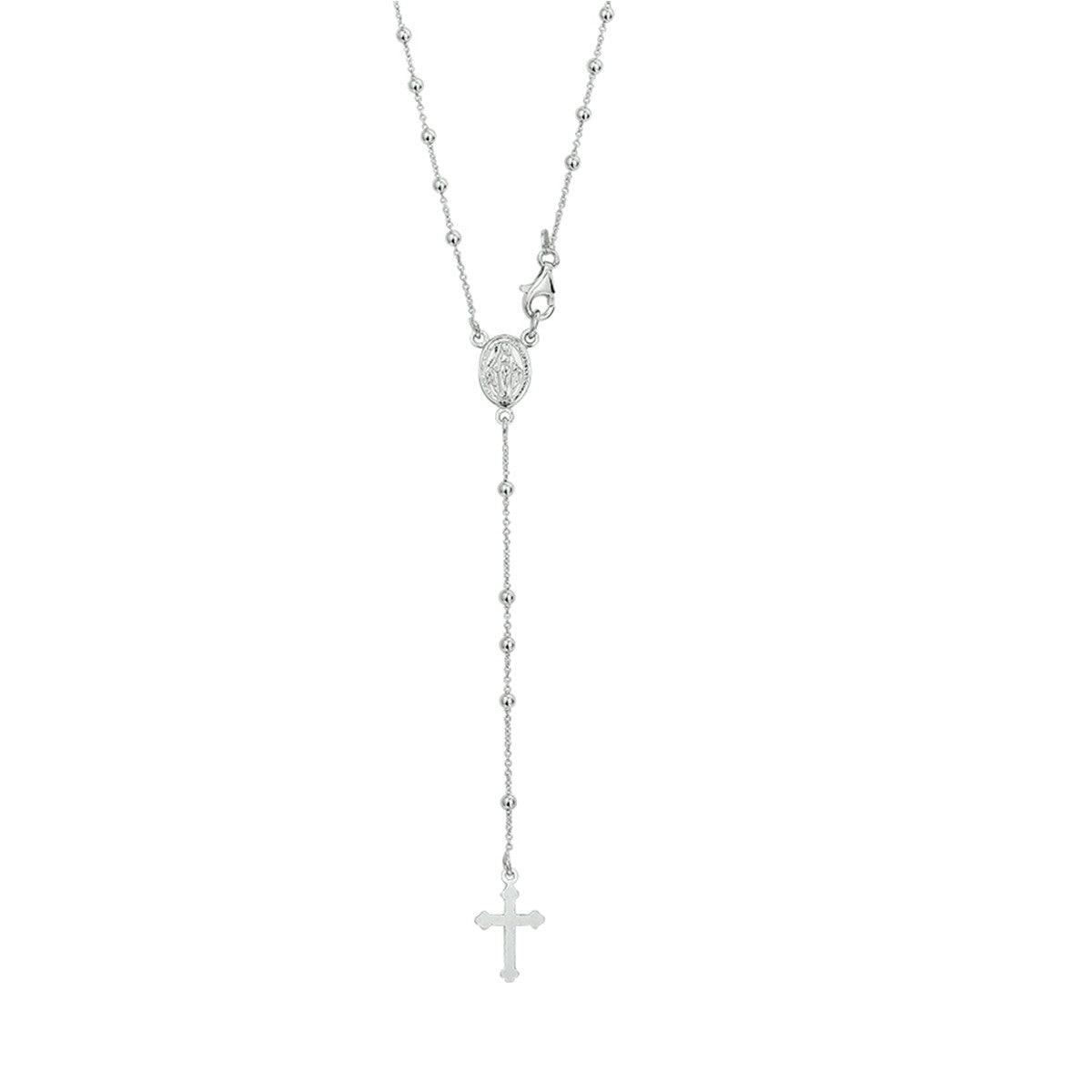 zilver gerhodineerd collier rozenkrans poli/mat 50 cm 1319193 - PansiteNederland.nl