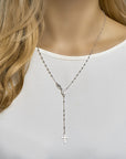 zilver gerhodineerd collier rozenkrans poli/mat 50 cm 1319193 - PansiteNederland.nl