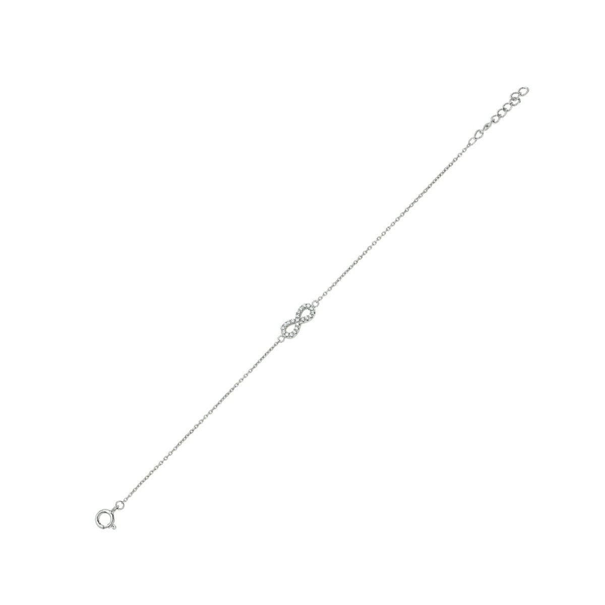 Zilver Gerhodineerd Armband Infinity Zirkonia 16 + 2,5 Cm 1319520 - PansiteNederland.nl