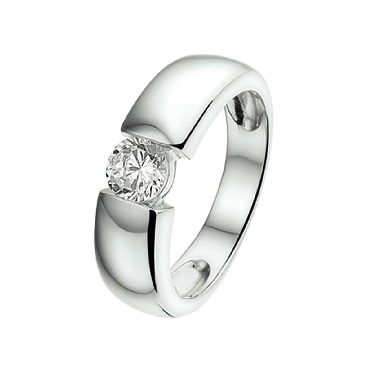 Gerhodineerd Zilver Ring Met Zirkonia 1319704 - PansiteNederland.nl