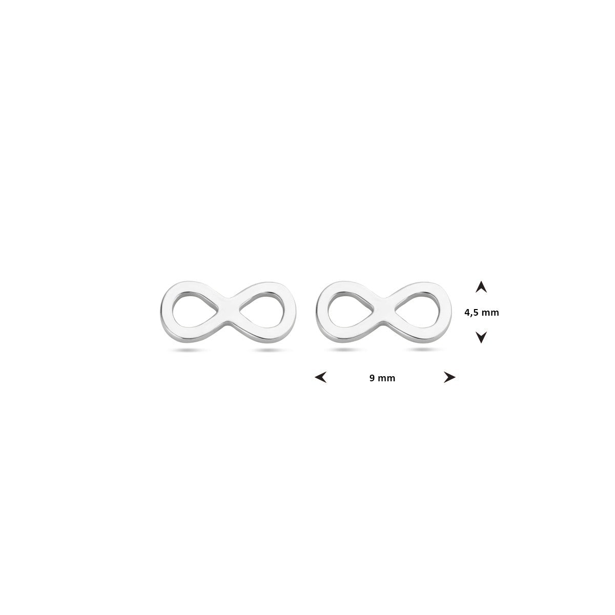 Zilver Gerhodineerd Oorknoppen Infinity 1319797 - PansiteNederland.nl