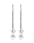 Zilver Gerhodineerd Doortrekoorbellen Infinity 1319817 - PansiteNederland.nl