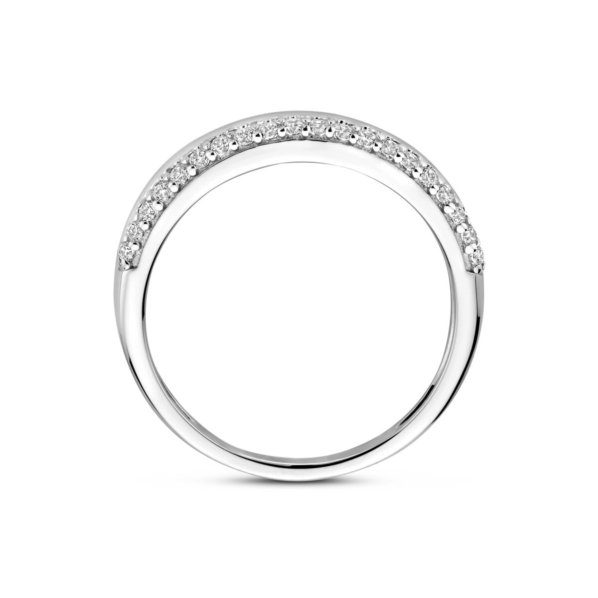 Ring zirkonia zilver gerhodineerd