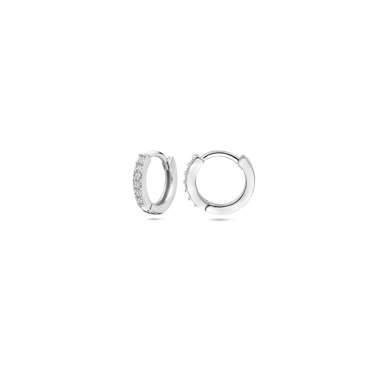 Zilver Gerhodineerd Klapoorringen Zirkonia 1320023 - PansiteNederland.nl