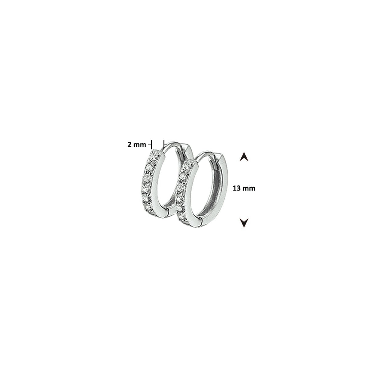 Zilver Gerhodineerd Klapoorringen Zirkonia 1320023 - PansiteNederland.nl
