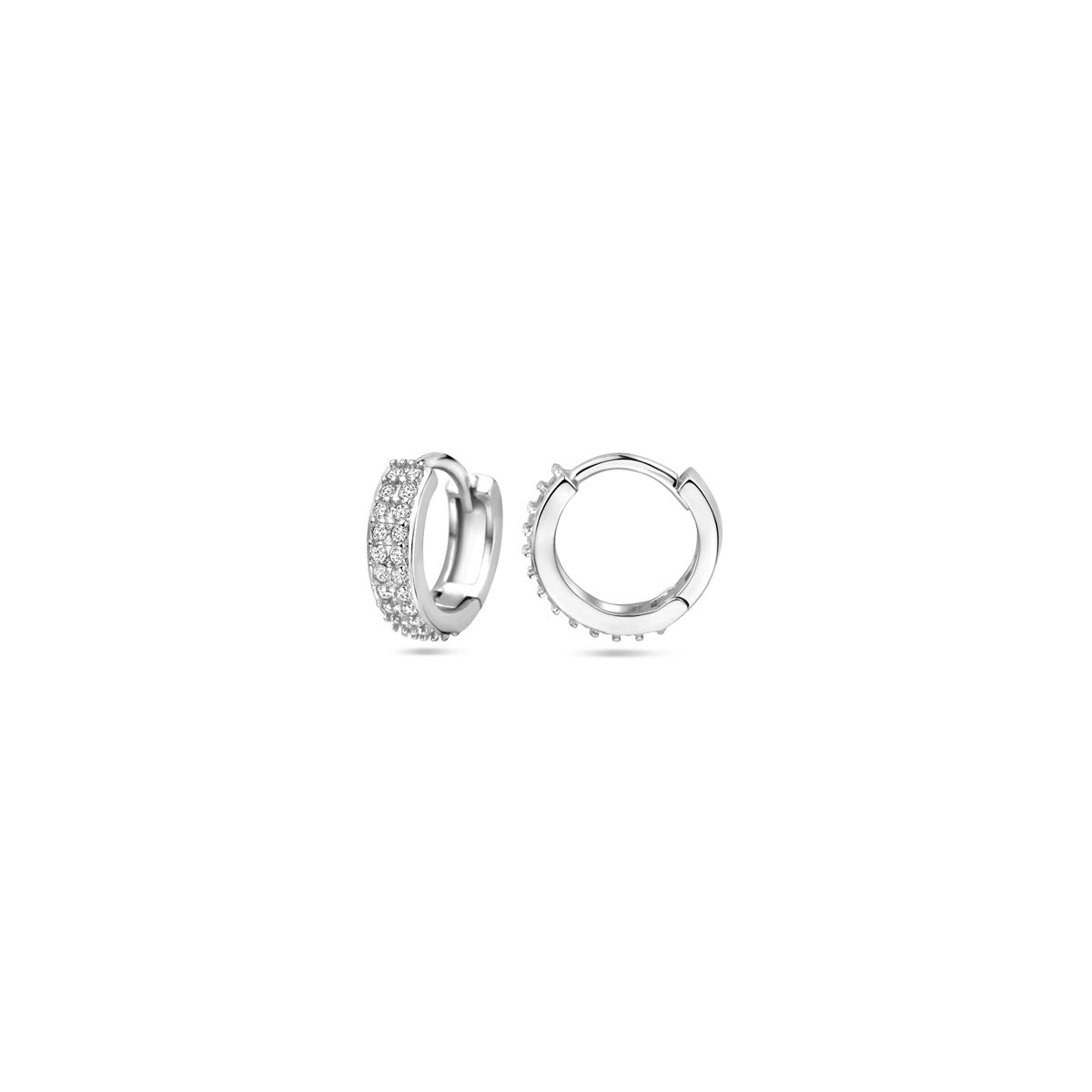 Zilver Gerhodineerd Klapoorringen Zirkonia 1320024 - PansiteNederland.nl