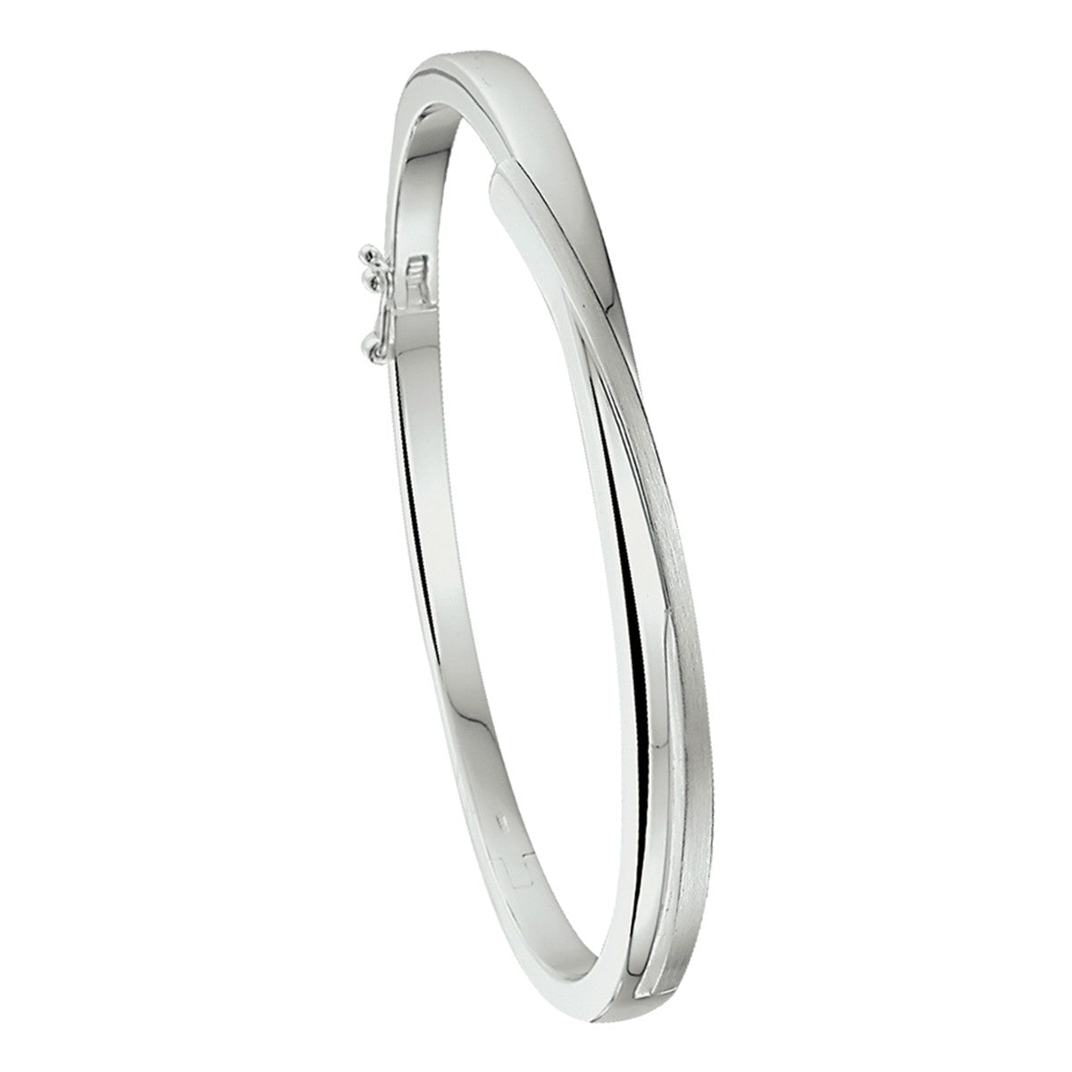 Zilver Gerhodineerd Bangle Scharnier Poli/Mat 5,5 X 60 Mm 1320245 - PansiteNederland.nl