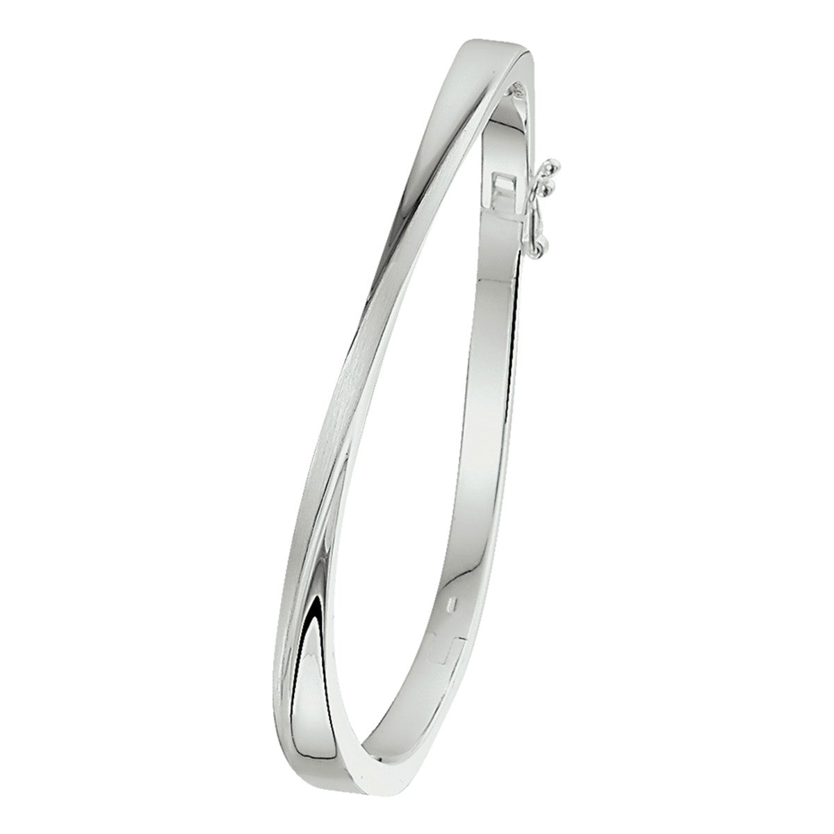 Zilver Gerhodineerd Bangle Scharnier Poli/Mat 5,5 X 60 Mm 1320248 - PansiteNederland.nl