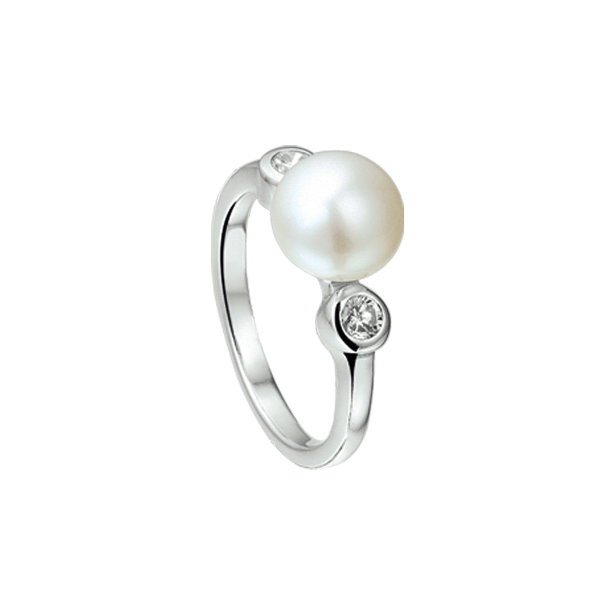 Gerhodineerd Zilver Ring Parel En Met Zirkonia 1320354 - PansiteNederland.nl