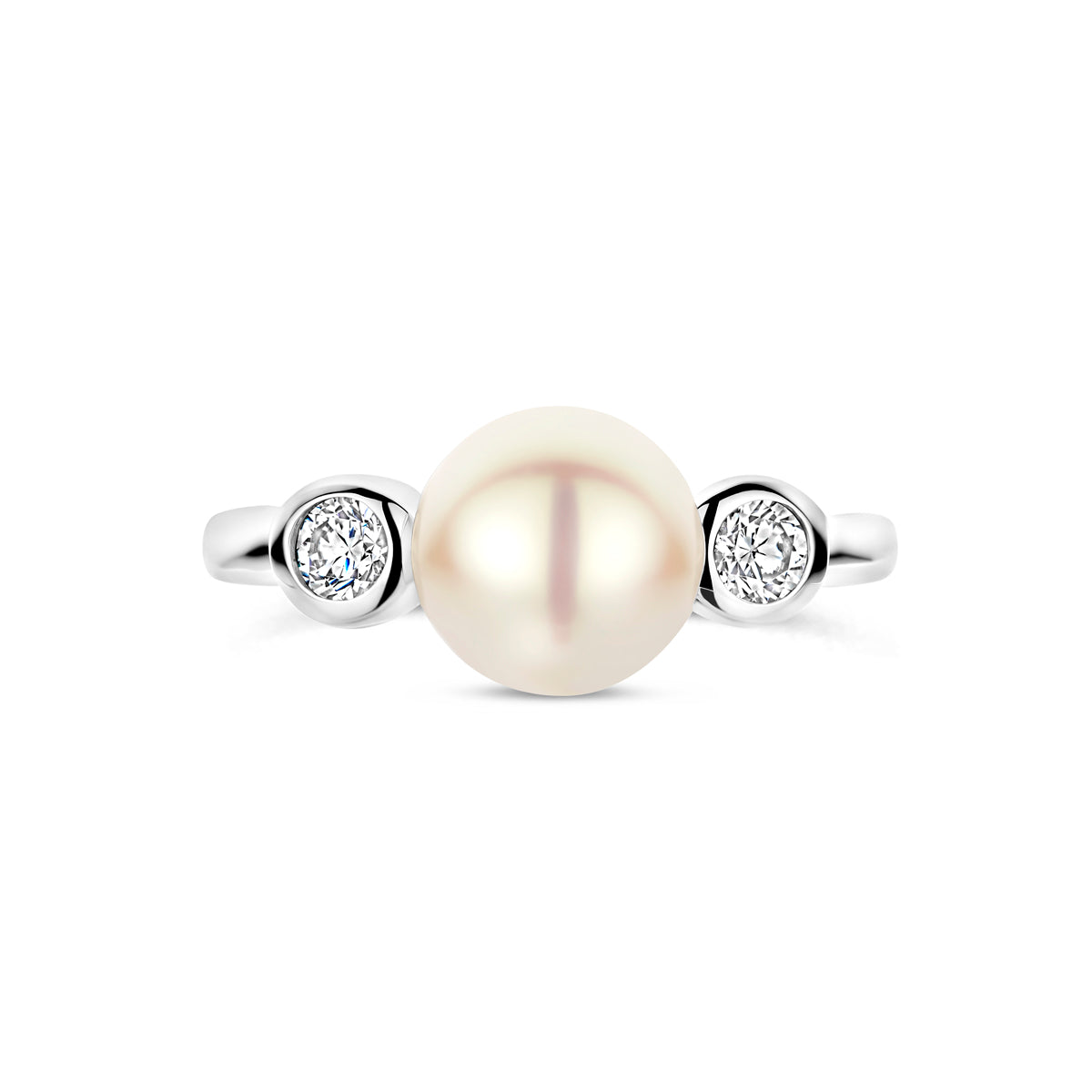 Ring parel en zirkonia zilver