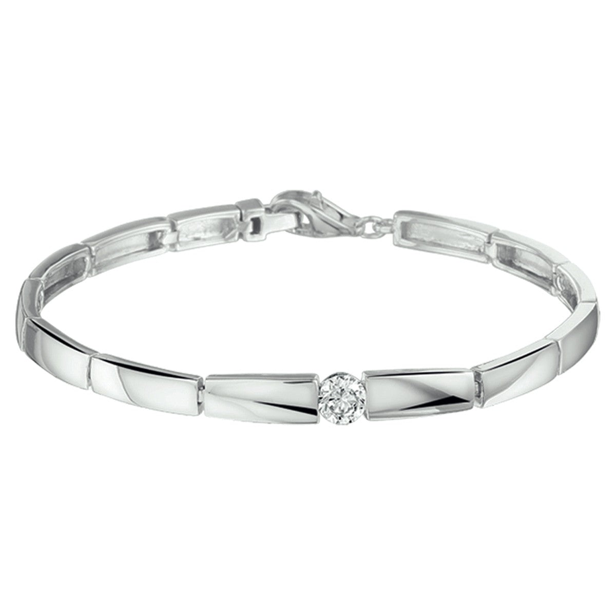 Zilver Gerhodineerd Armband Choker Zirkonia 19 Cm 1320366 - PansiteNederland.nl