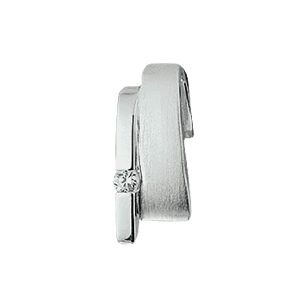zilver gerhodineerd hanger zirkonia poli/mat 1320383 - PansiteNederland.nl