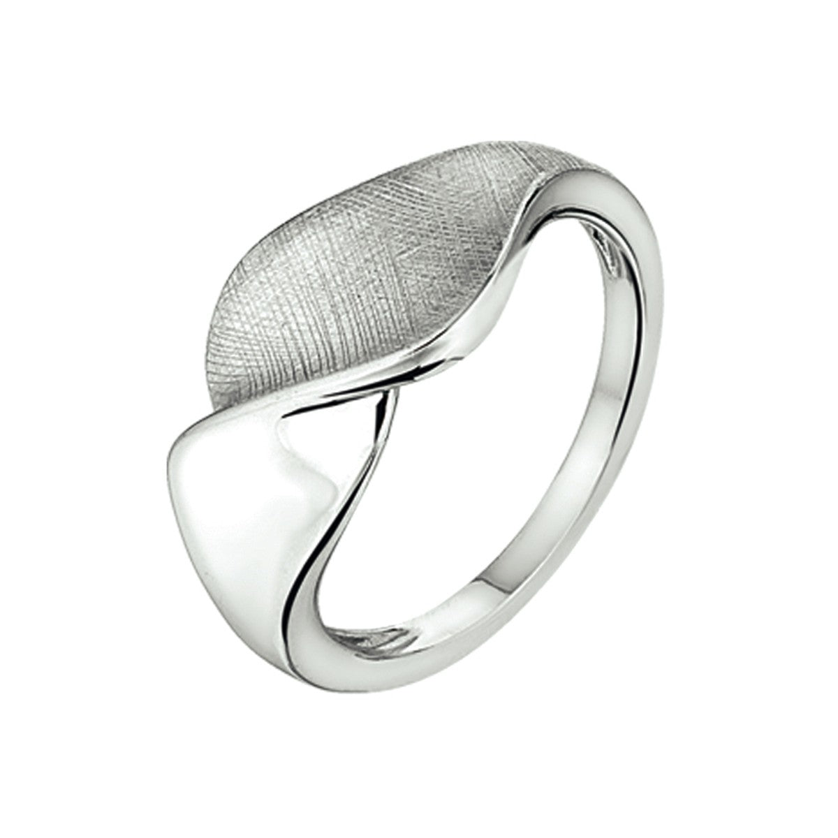 Gerhodineerd Zilver Ring Gescratcht Poli/Mat 1320459 - PansiteNederland.nl