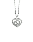 zilver gerhodineerd collier hart zirkonia 41 + 4 cm 1320467