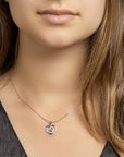 zilver gerhodineerd collier hart zirkonia 41 + 4 cm 1320467