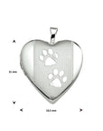 zilver gerhodineerd medaillon hondenpootjes gravure 1320622
