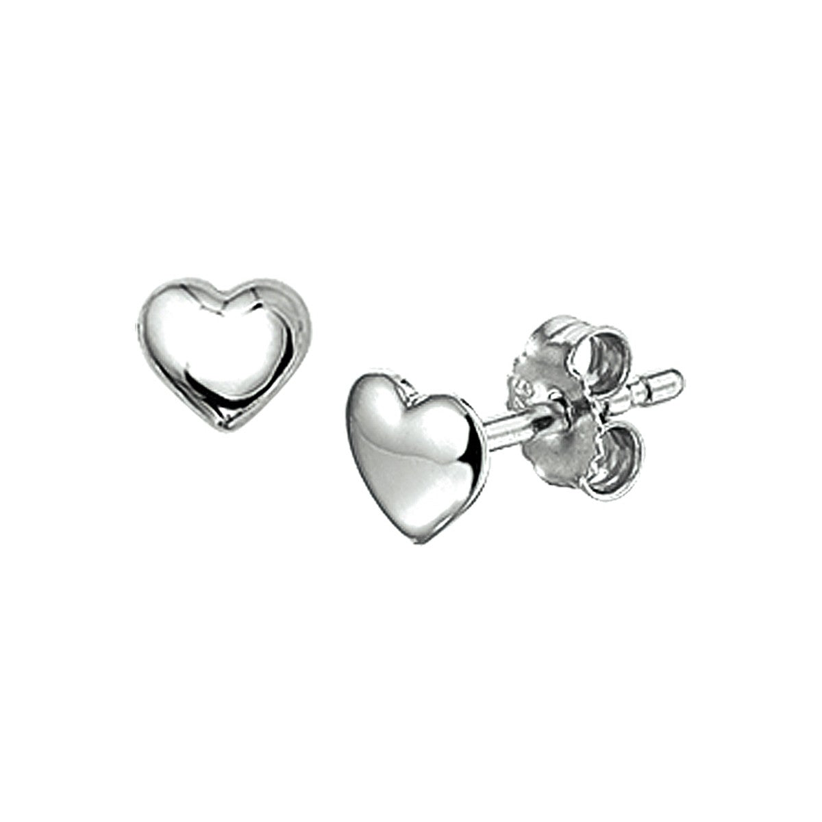 Zilver Gerhodineerd Oorknoppen Hart 1320677 - PansiteNederland.nl