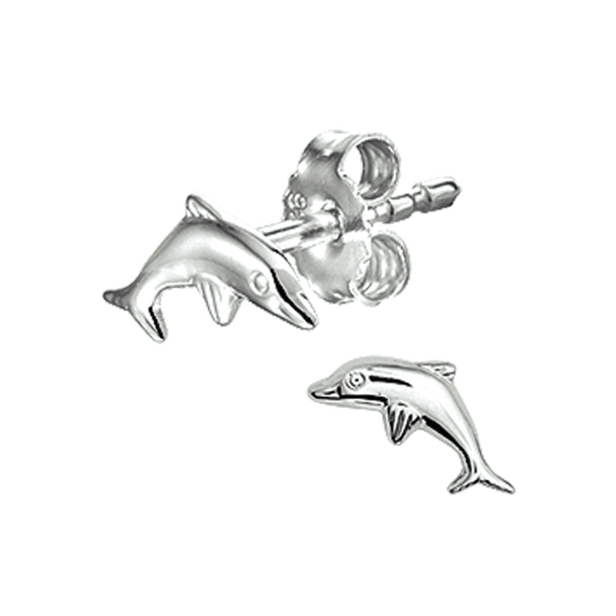 Zilver Gerhodineerd Oorknoppen Dolfijn 1320678 - PansiteNederland.nl