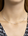 zilver gerhodineerd collier zirkonia 40 + 4 cm 1320719
