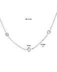 zilver gerhodineerd collier zirkonia 40 + 4 cm 1320719