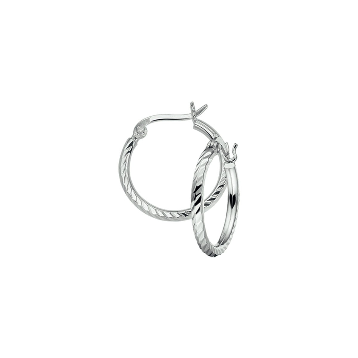 Zilver Gerhodineerd Oorringen Gediamanteerd 1320753 - PansiteNederland.nl
