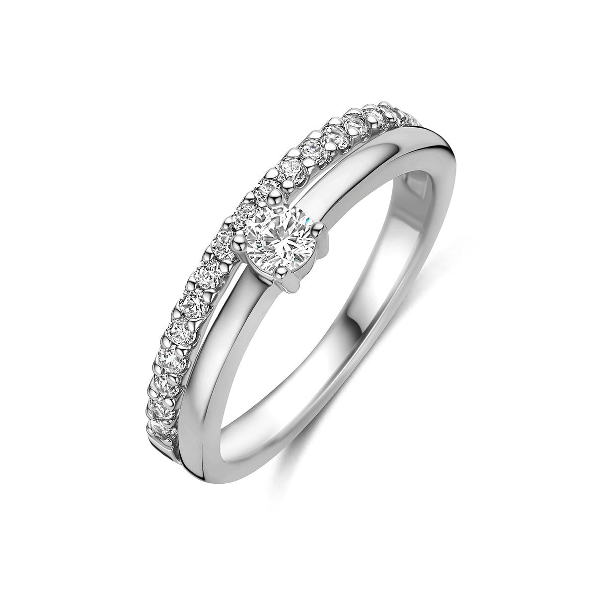 Ring zirkonia zilver