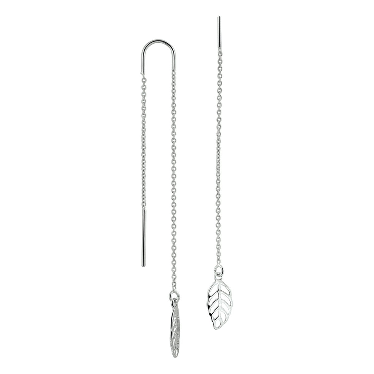 Zilver Gerhodineerd Doortrekoorbellen Veer 1321160 - PansiteNederland.nl