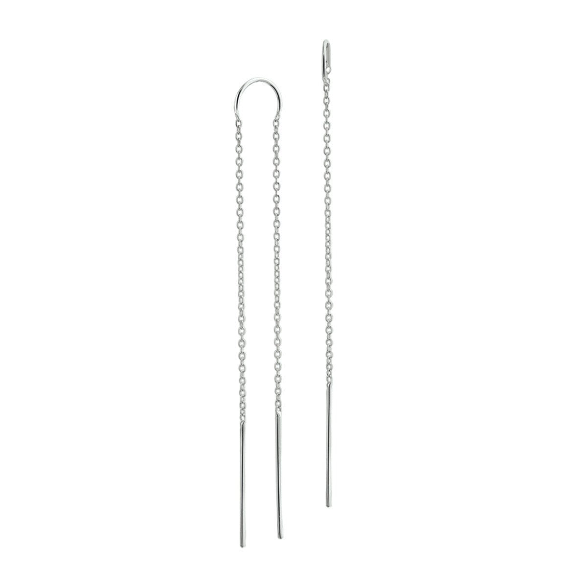 Zilver Gerhodineerd Doortrekoorbellen 1321327 - PansiteNederland.nl