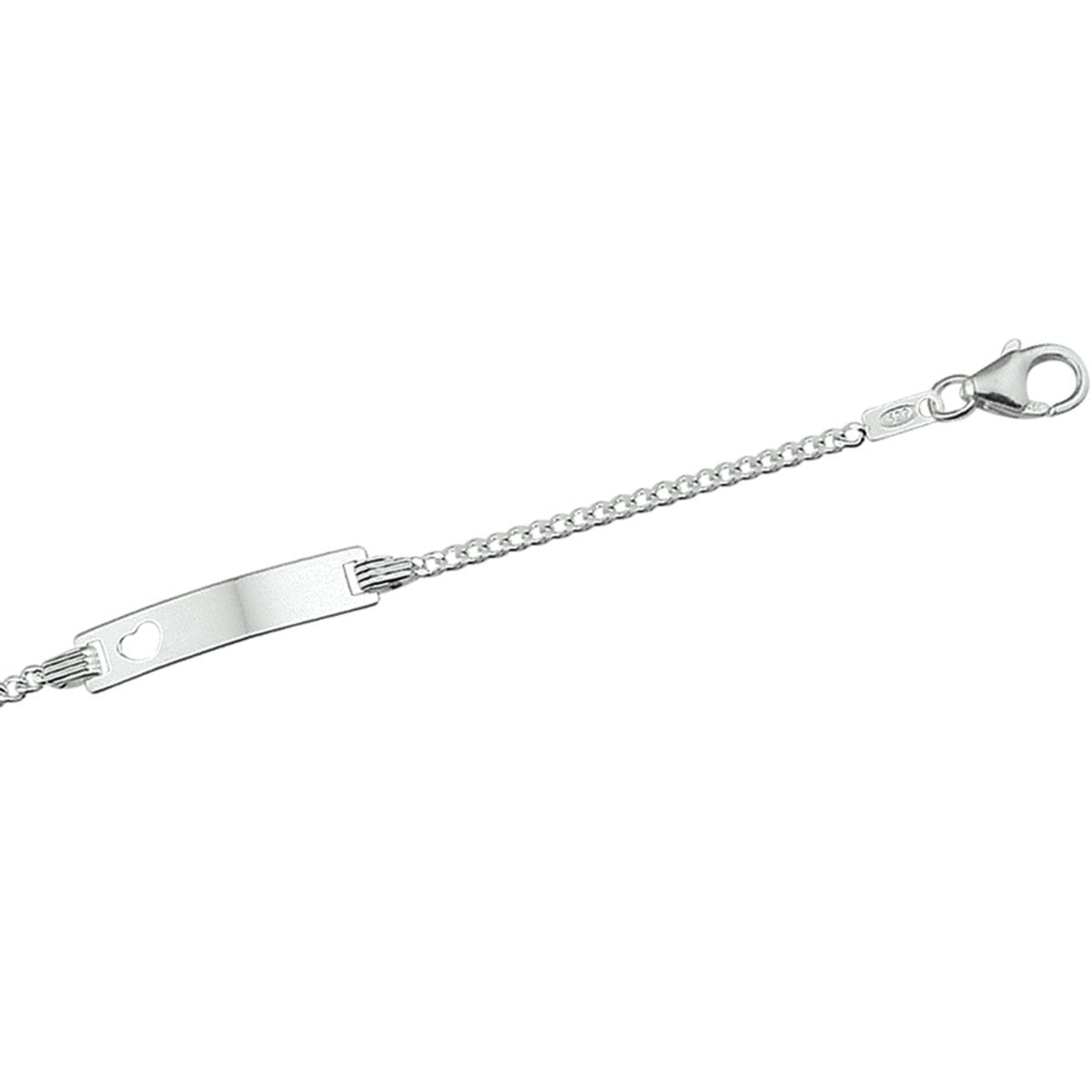 graveerarmband gourmette plaat 4,2 mm zilver gerhodineerd - PansiteNederland.nl