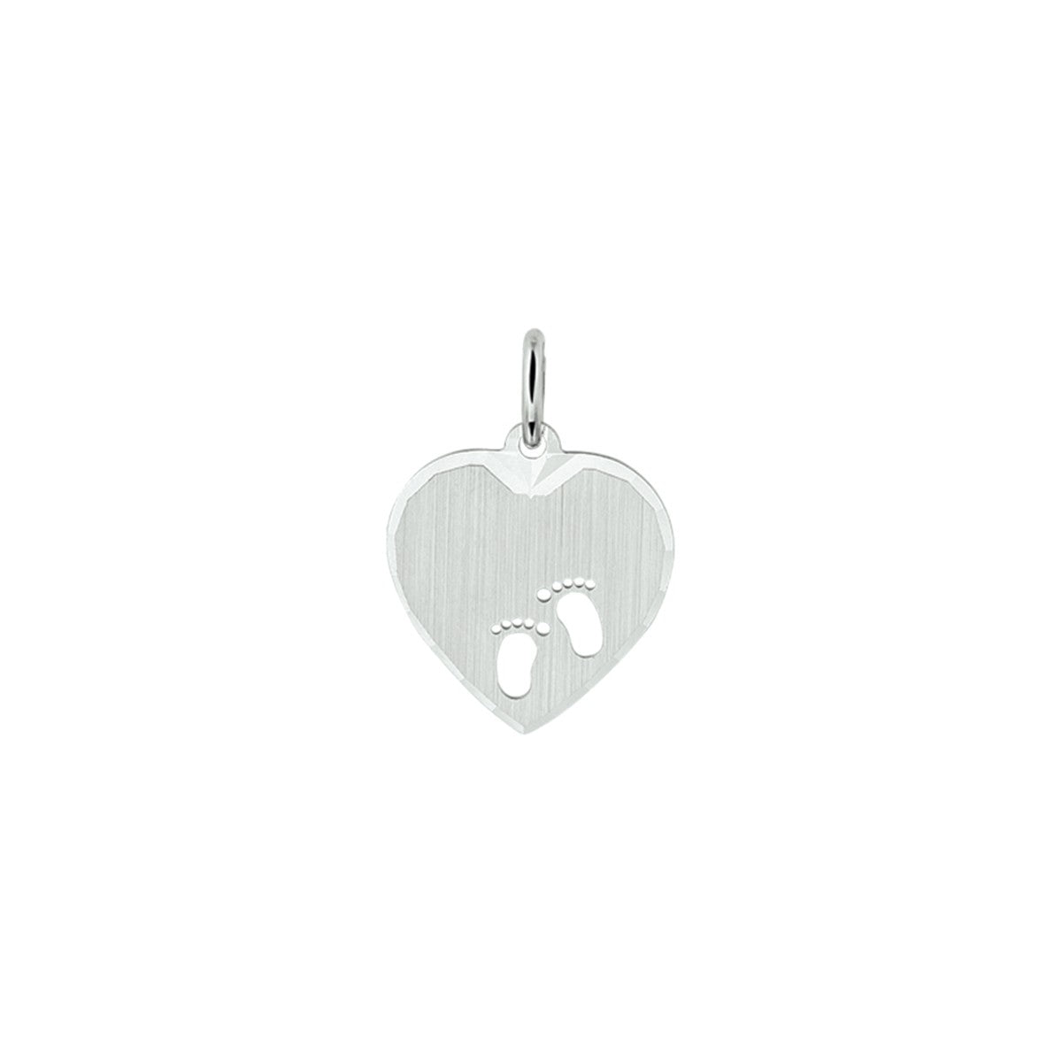 zilver gerhodineerd hanger hart en voetjes poli/mat 1321702 - PansiteNederland.nl