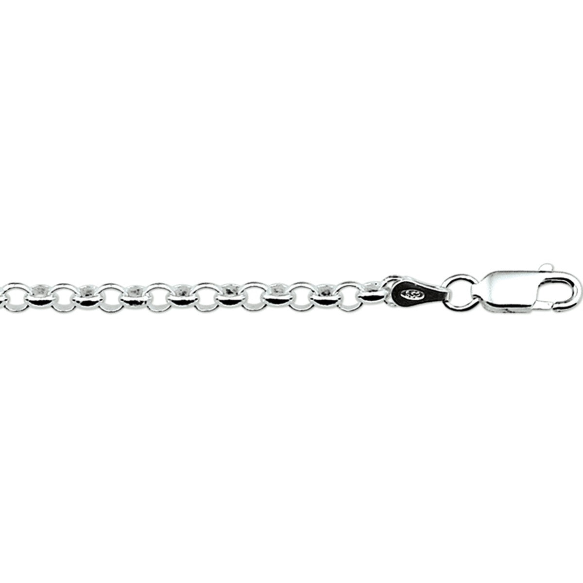 Zilver Gerhodineerd Armband jasseron 3 mm 13 cm - PSN1322935