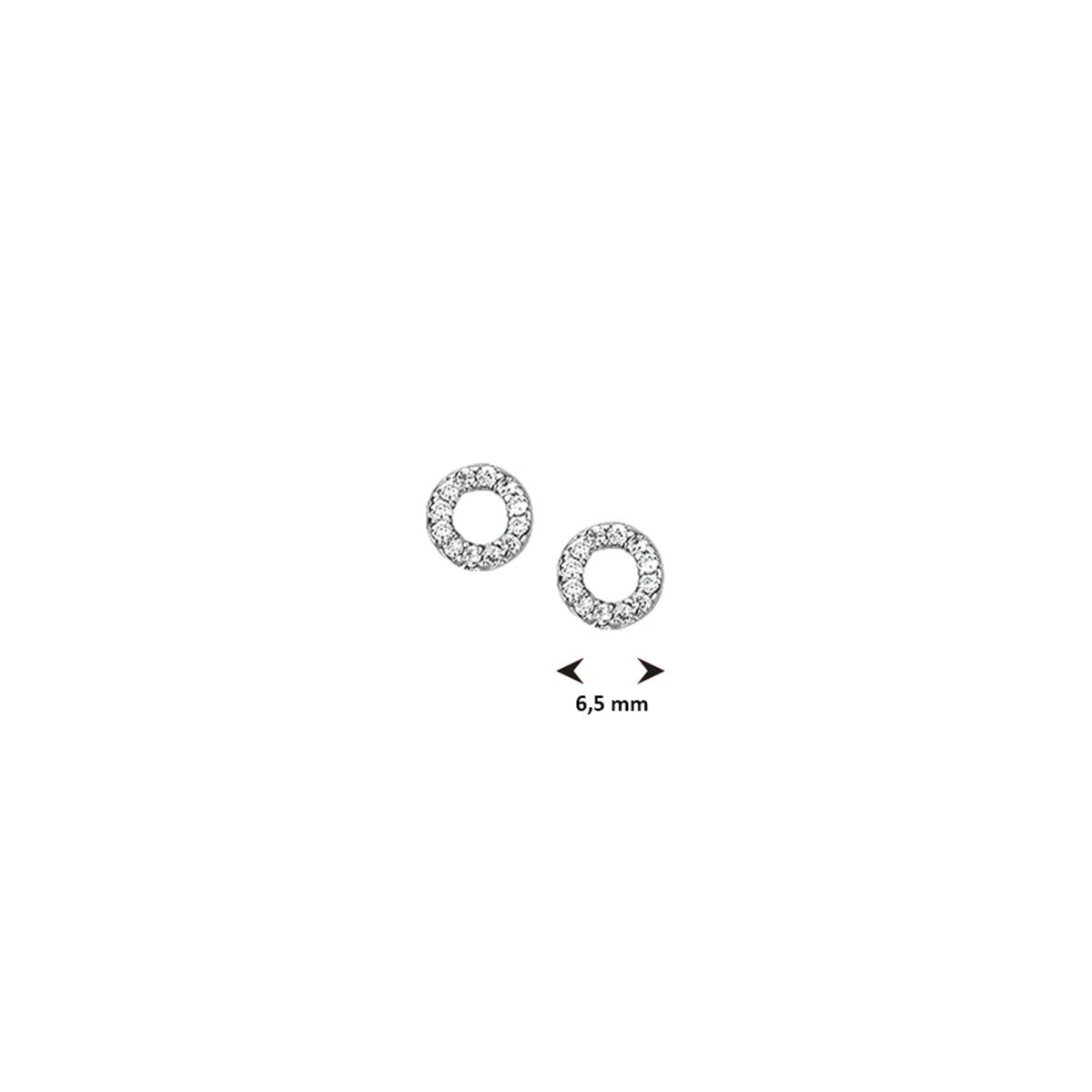 Zilver Gerhodineerd Oorknoppen Zirkonia 1322017 - PansiteNederland.nl