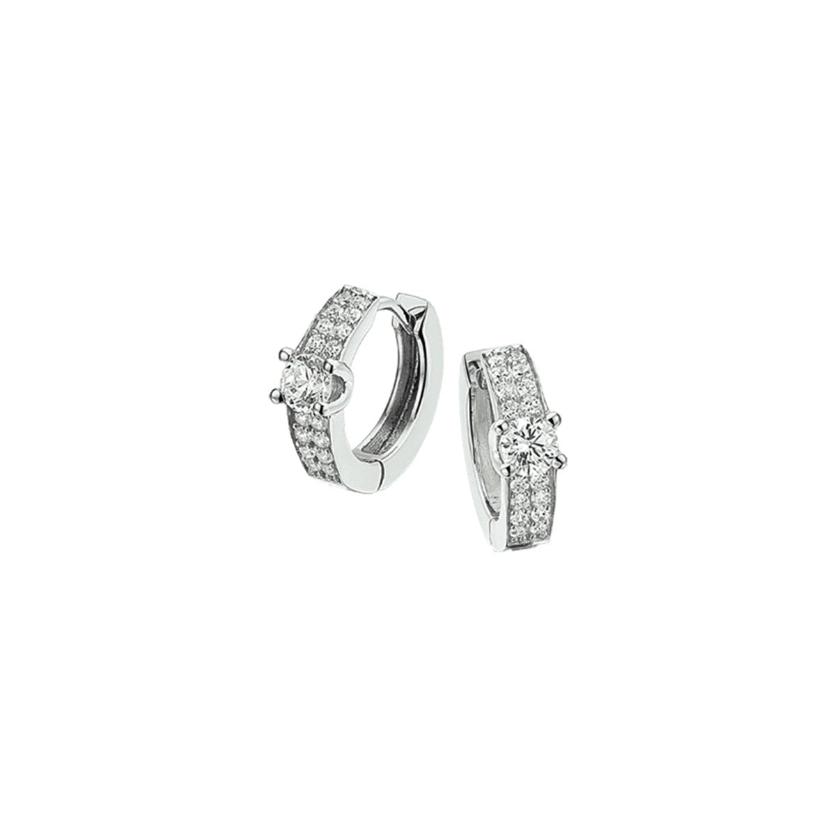 Zilver Gerhodineerd Klapoorringen Zirkonia 1322075 - PansiteNederland.nl
