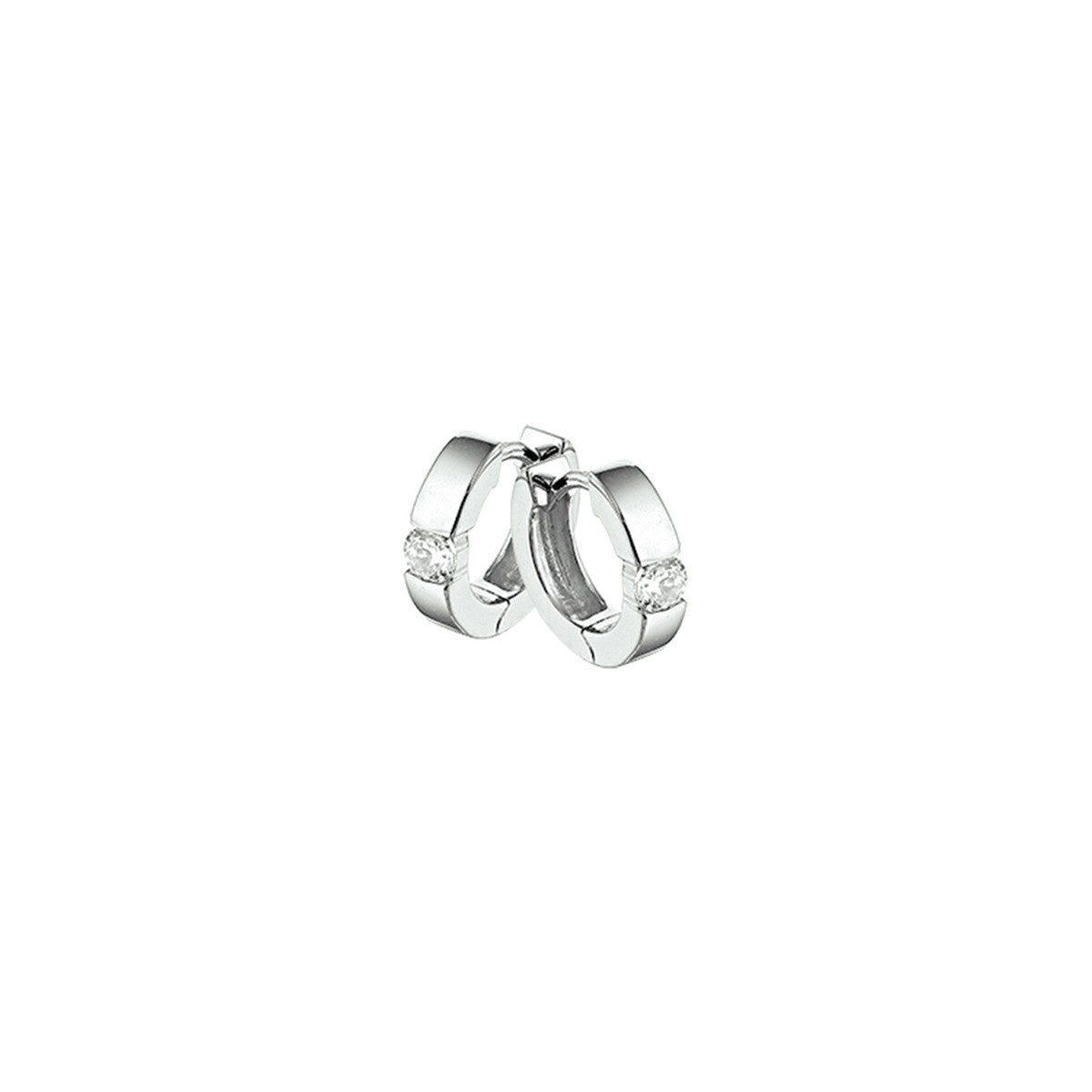 Zilver Gerhodineerd Klapoorringen Zirkonia 1322191 - PansiteNederland.nl