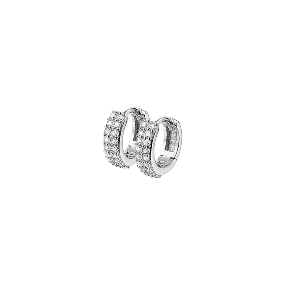 Zilver Gerhodineerd Klapoorringen Zirkonia 1322199 - PansiteNederland.nl