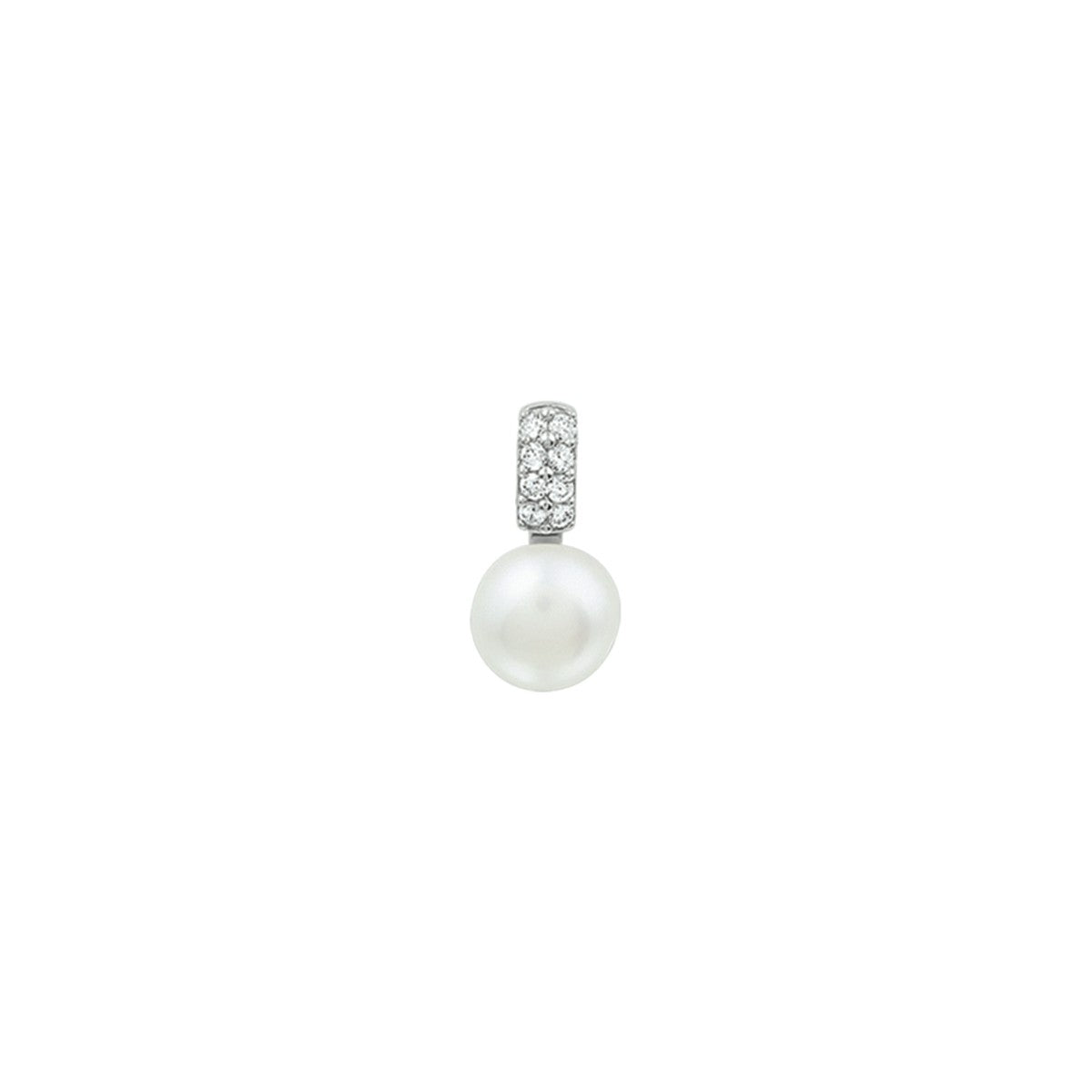 zilver gerhodineerd hanger parel en zirkonia 1322299 - PansiteNederland.nl