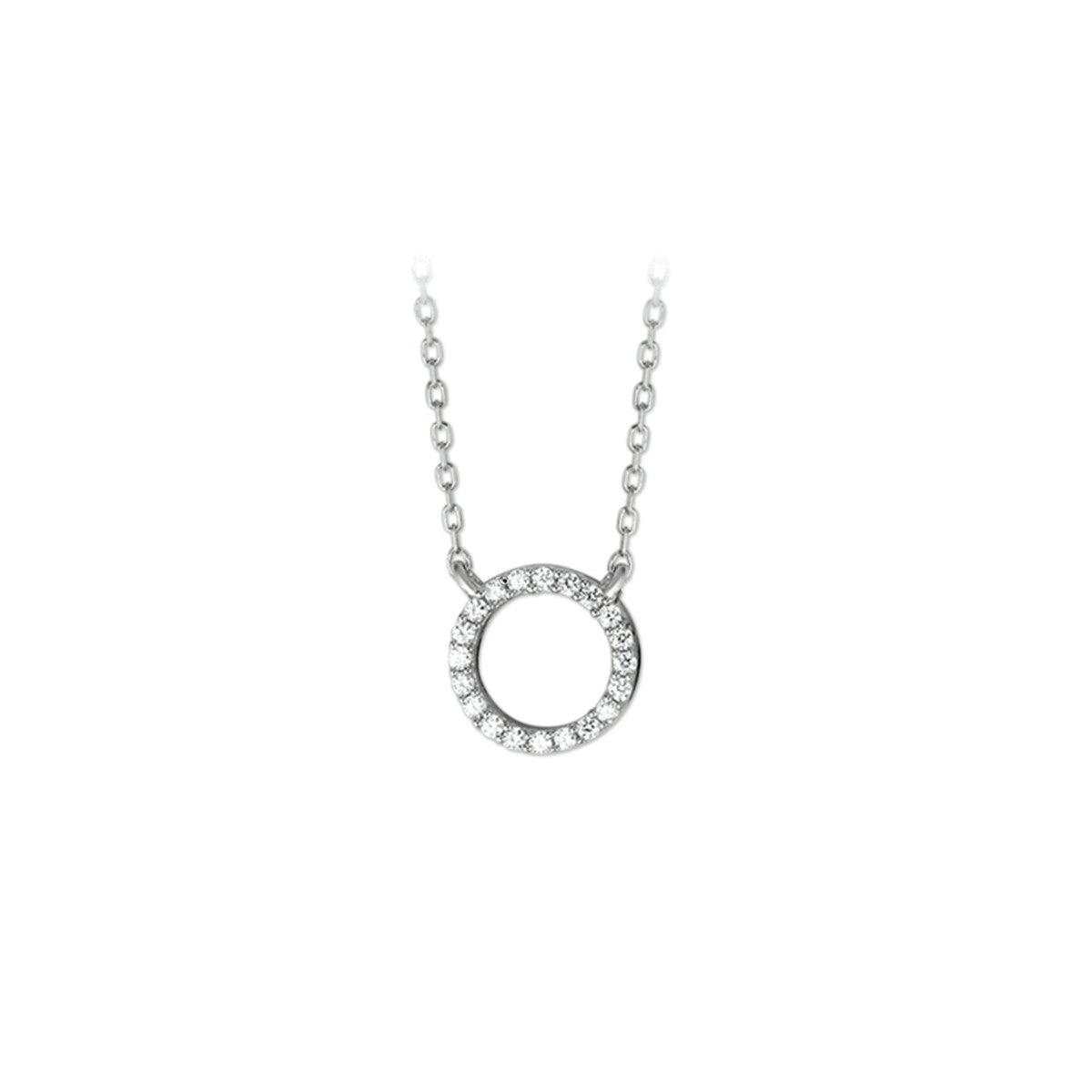zilver gerhodineerd collier zirkonia 1,1 mm 40 + 4 cm 1322371 - PansiteNederland.nl