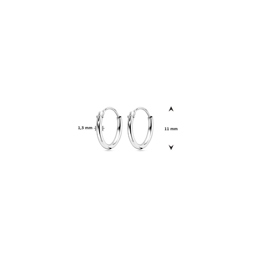 Zilveren Oorringen ronde buis - PSN1322785