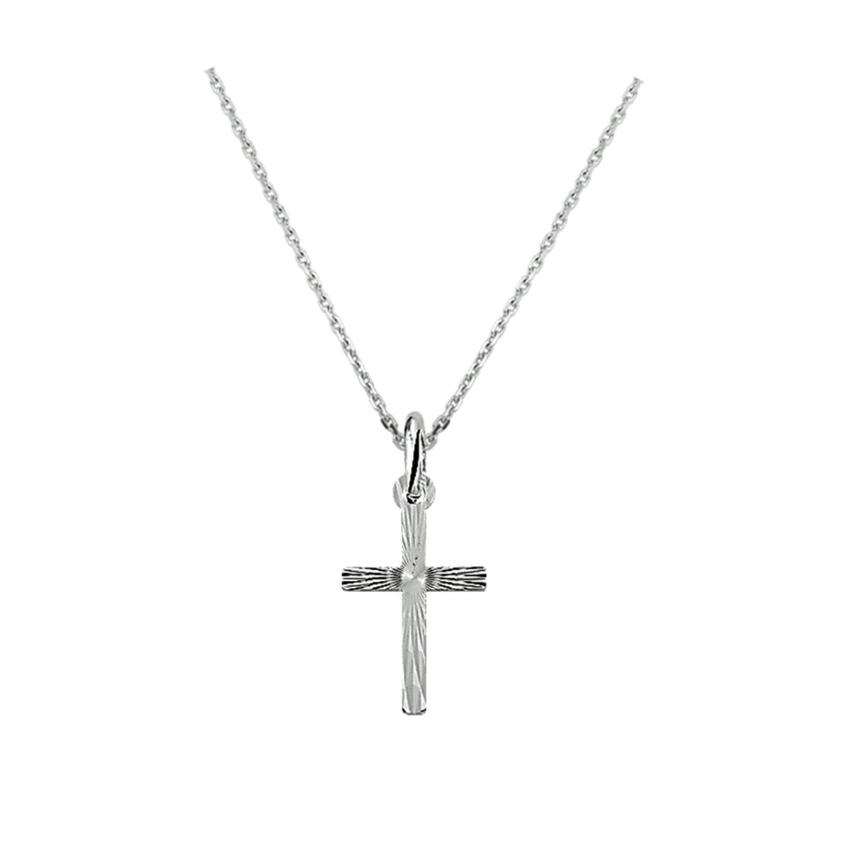 Zilver Gerhodineerd  Collier kruis 1,3 mm 41 + 4 cm - PSN1322799