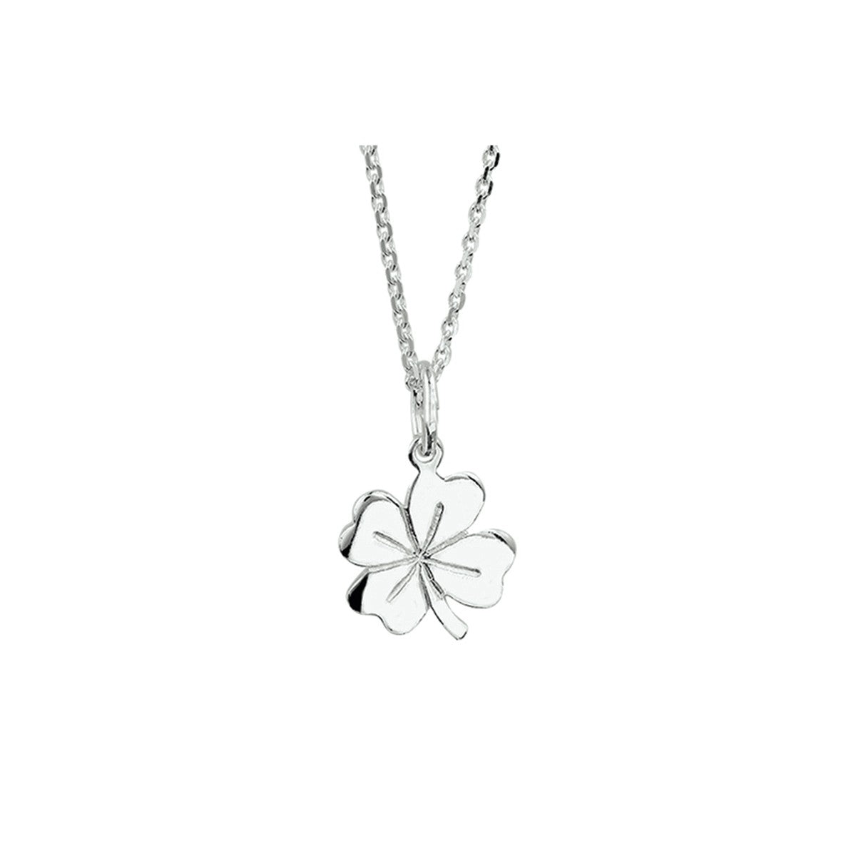 Zilver Gerhodineerd Collier hanger klavertje 1,3 mm 41 + 4 cm - PSN1322810